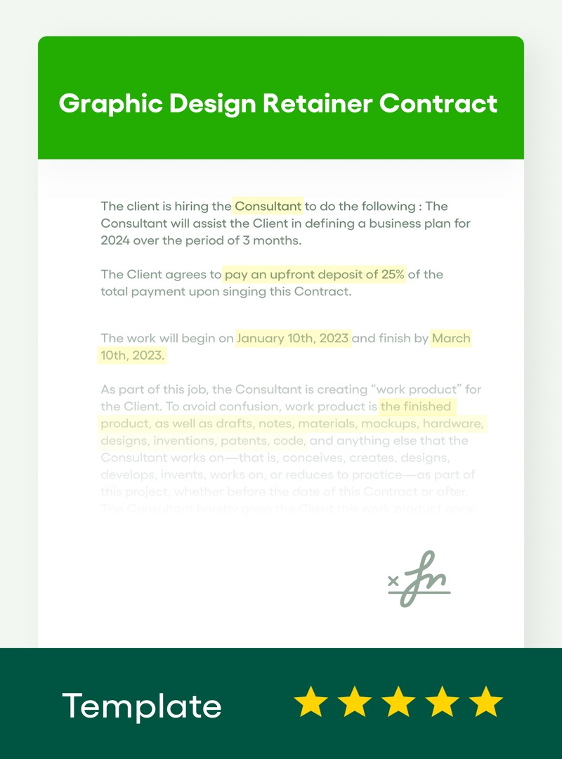 Free Graphic Design Retainer Contract Template Bonsai / Web / Graphic