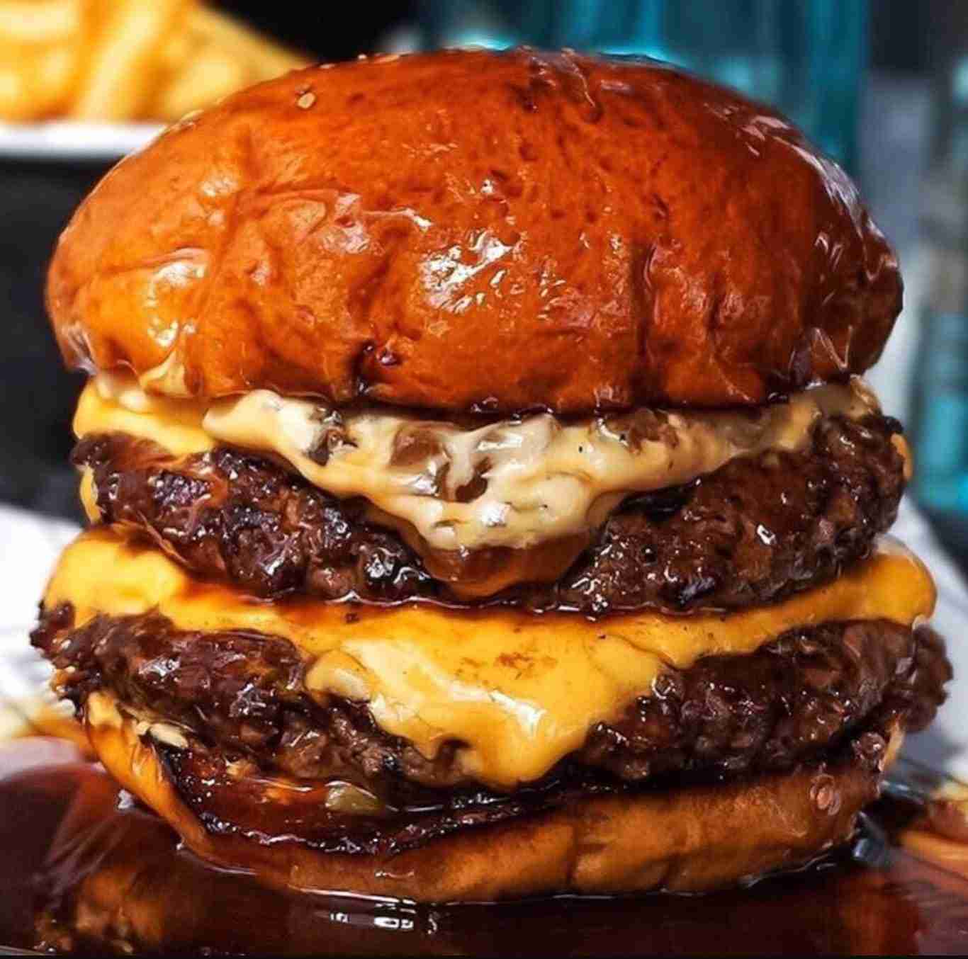 Indulgent Triple Cheeseburger